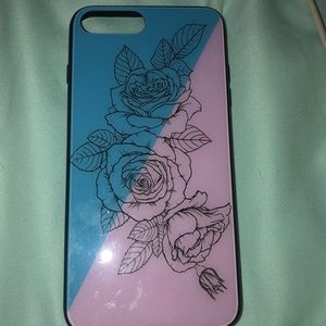 a colorful iphone 8+ case with a rose design